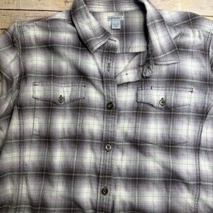 Carhartt Plaid Button-Up Shirt in Light Purple and White
